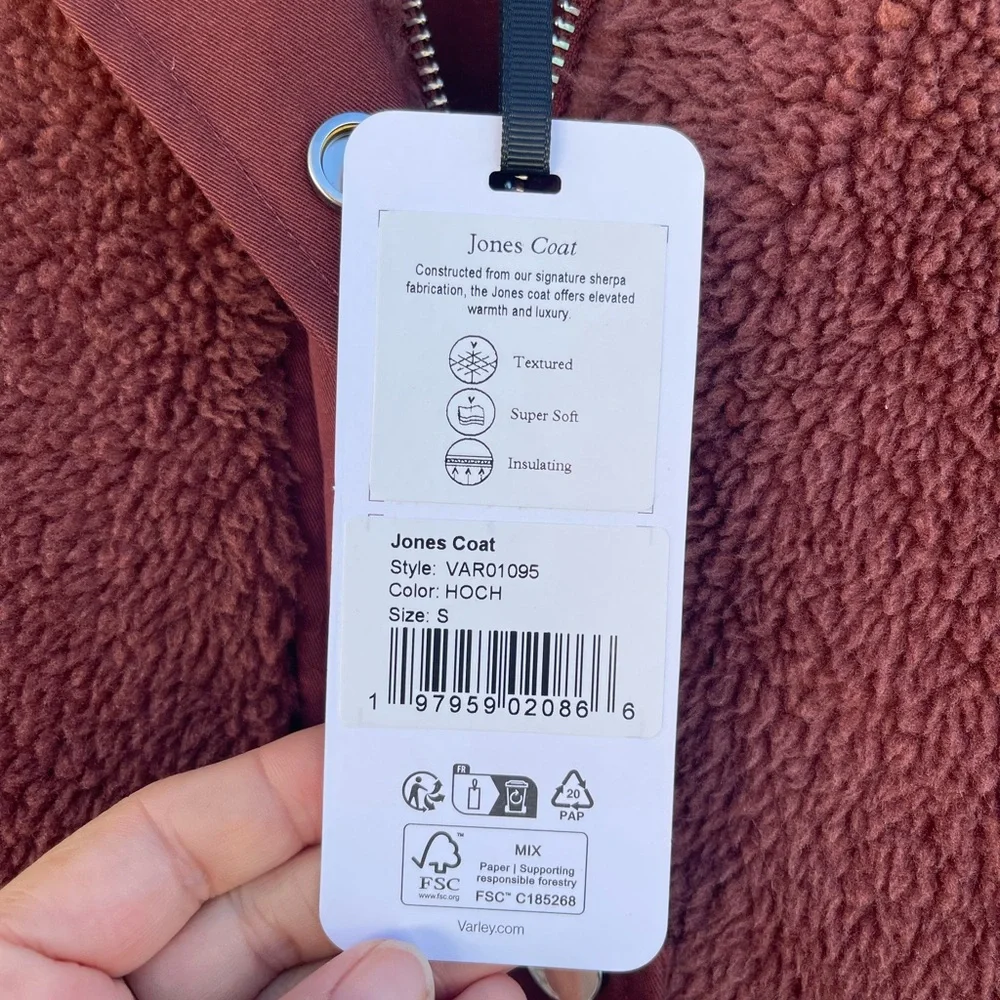 🐻 Varley Jones Sherpa Coat Small •size small - Picture 10 of 16